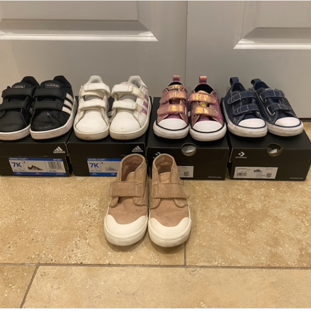 Bundle Sneakers Tennis Shoes Converse Adidas Toddler Girl Girls Size 7
